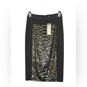 NWT Women’s Size XXS BCBG Maxazria Black Sequin Pencil Skirt